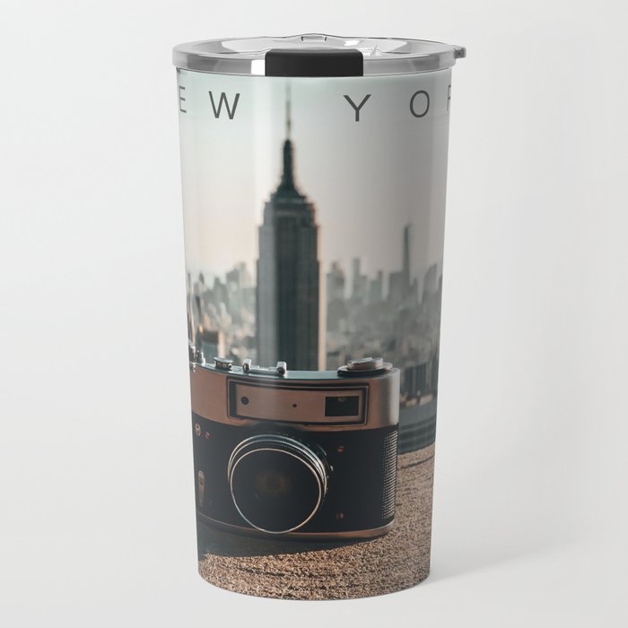 New York City and vintage film camera Travel Mug