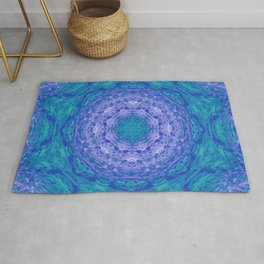 Blue Mozaic Rug | Lilac, Digital, Photo, Circle, Digital Manipulation, Lines, Corners, Seamless, Flower, Round 