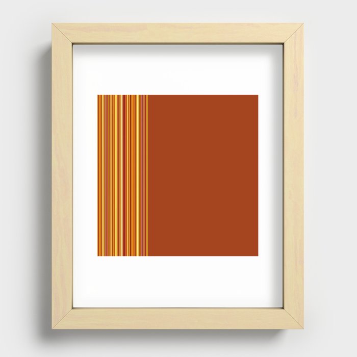 Burnt orange and warm stripes Recessed Framed Print