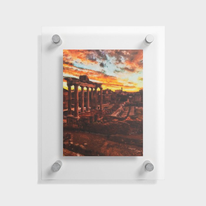Rome Imperial Fora at sunset Floating Acrylic Print