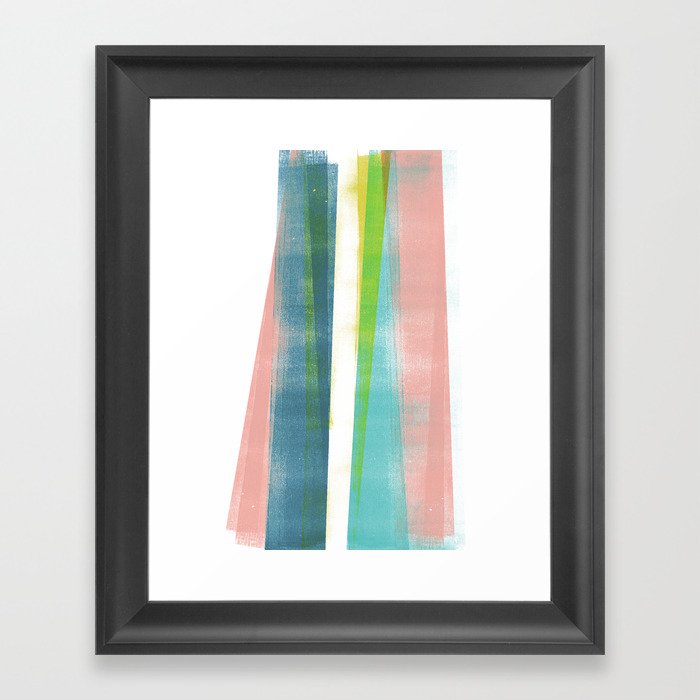 Colorful Geometric Abstract Minimalist Monotype 2 Framed Art Print By Mininst