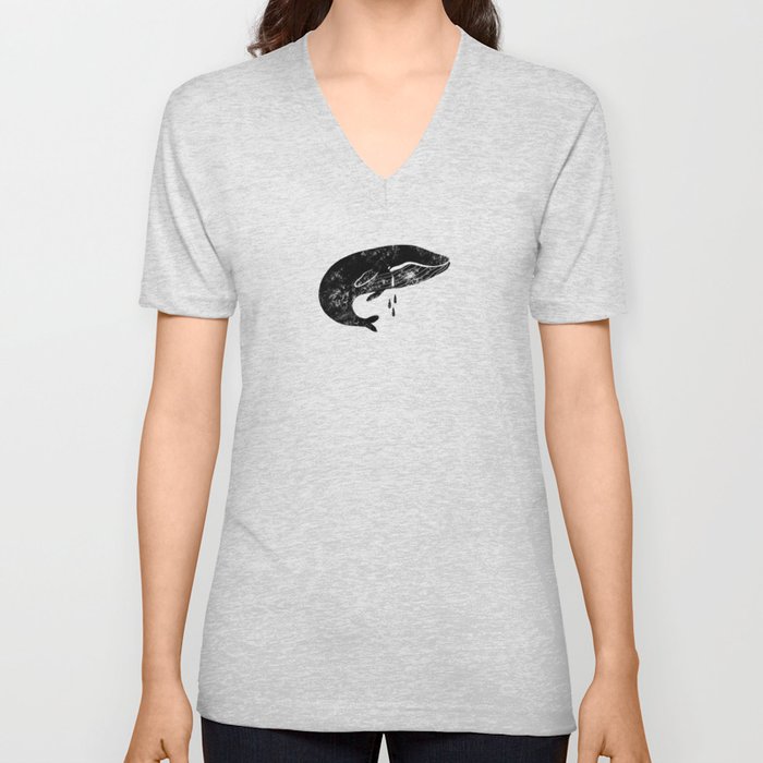 Save the Whales V Neck T Shirt