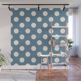 Blue & Ivory Spotted Print Wall Mural