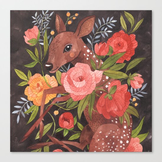 FAWN & FLORA Canvas Print