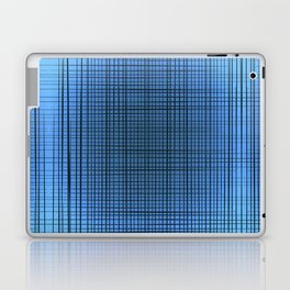 Sloane Grid Sun - blue grid art, grid pillow, home decor, painterly, sunshine, boho art, bohemian Laptop Skin