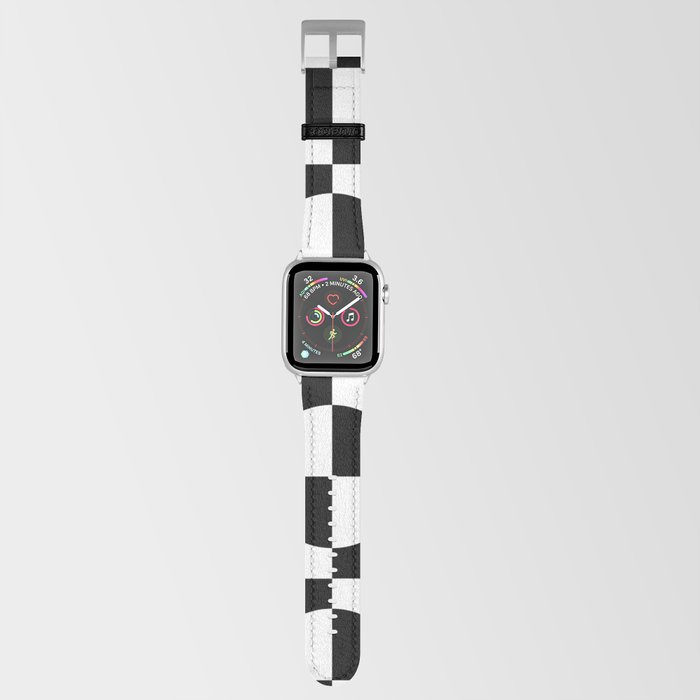 Black & White Checkered Squares & Circles 60's Two Tone Ska Pattern Apple Watch Band