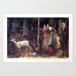 John William Waterhouse - The Mystic Wood Art Print | Painting, Canvas, Forest, Pre Raphaelitebro, Wallart, Artprint, Old, Oilpainting, Poster, Decor 