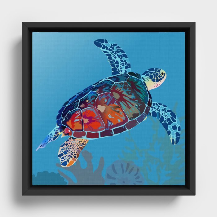 Leatherback Turtle Framed Canvas