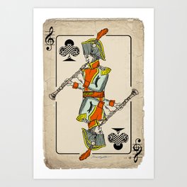 musical poker / Baroque oboe Art Print