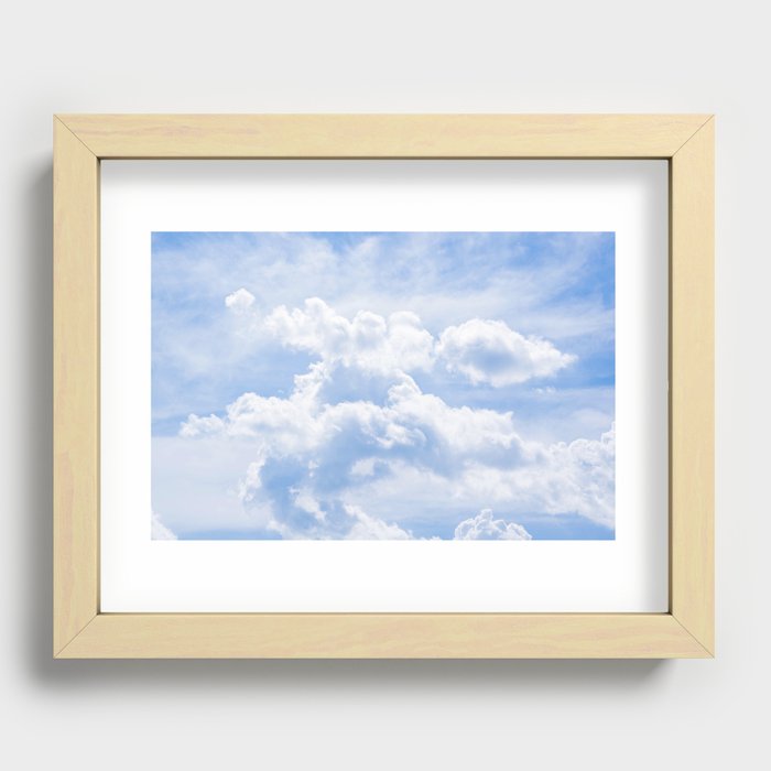 White Clouds in a Bright Blue Sky Recessed Framed Print
