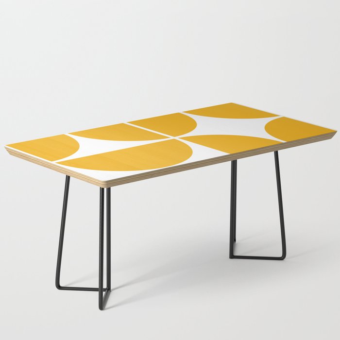 Mid Century Modern Yellow Square Coffee Table