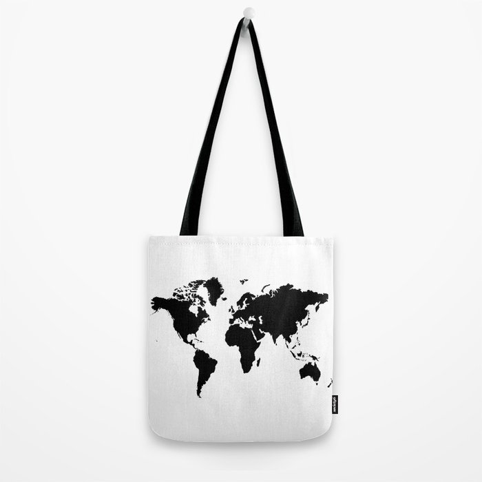 Black and White world map Tote Bag by haroulita | Society6