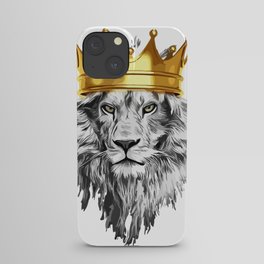 lion with a crown power king iPhone Case