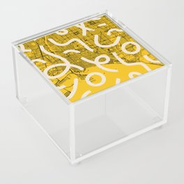 USA Long Beach Map - Yellow Collage Acrylic Box