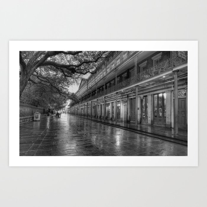 New Orleans, French Quarter, Jackson Square black and white photograph / black and white photography Art Print