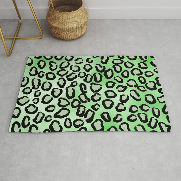 Green Leopard Background Pattern Rug