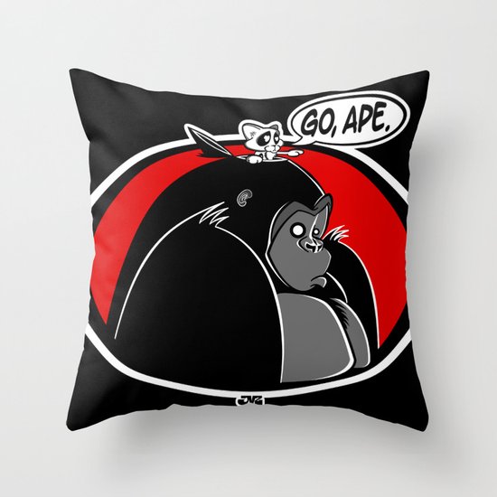GO, APE Throw Pillow