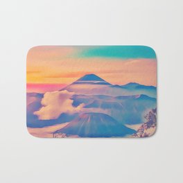 Extinct Bath Mat | Colorful, Digital, Sunrise, Wild, View, Extinct, Mountain, Vivid, Lovely, Graphicdesign 
