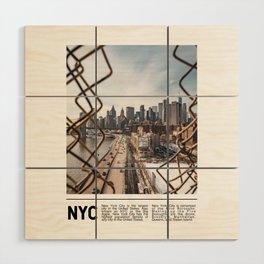 New York City and Brooklyn Bridge | Travel Photography Minimalism Wood Wall Art
