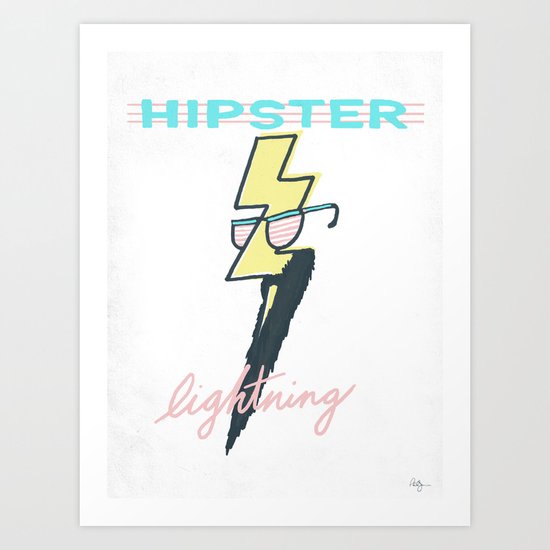 Hipster Lightning Art Print