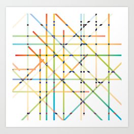 GRID INTERSECTIONS IN COLOUR. Art Print