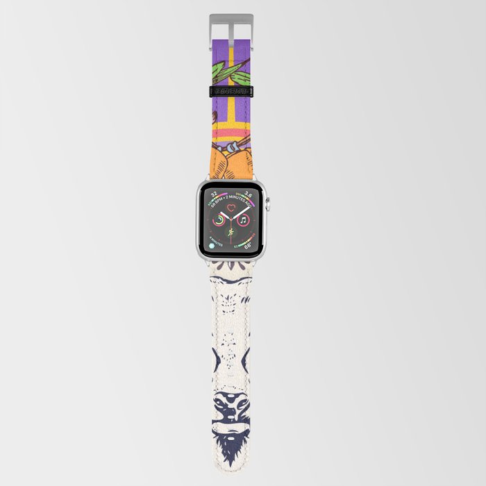 Purple Esoteric Deer Pop Art Kitsch Apple Watch Band
