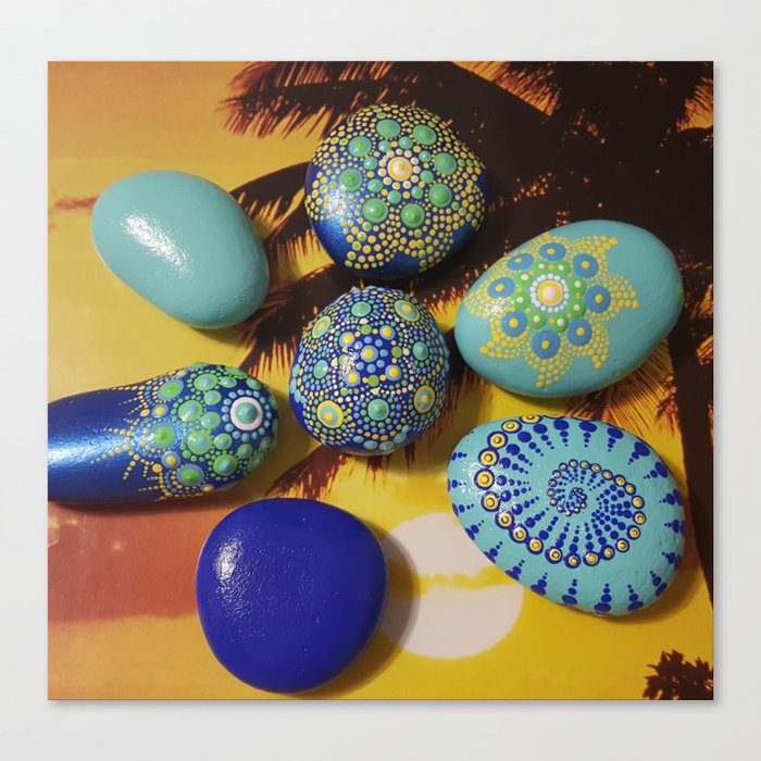 Acrylic Painted Rocks Canvas Print By Denverrockshop Society6