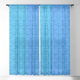 Blue Smile of the Sky Texture Collection Sheer Curtain