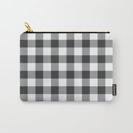 Black and White Plaid  Carry-All Pouch