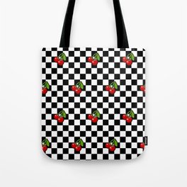 Checkered Cherries Tote Bag