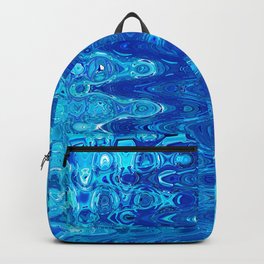 Surrealistic Wavy Pattern In Light Blue Backpack