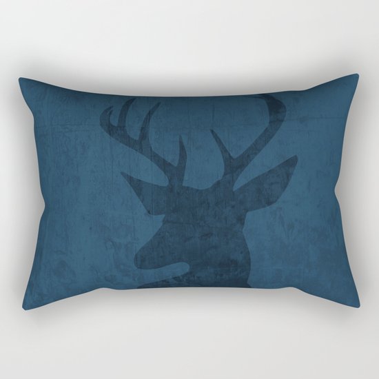 Blue Deer Design Rectangular Pillow