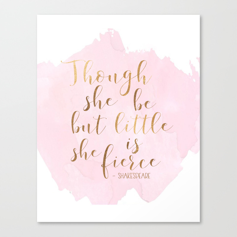 Nursery Art Girls Room Decor Instant Download Printable And Though She Be But Little She is Fierce Art Print
