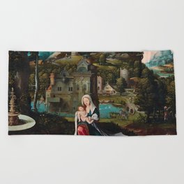 The Rest on the Flight into Egypt Beach Towel