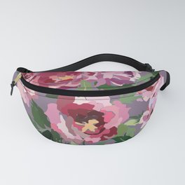 Happy peony lilac background Fanny Pack