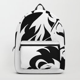 Lion's head symbol graphic art, leo 00007 Backpack