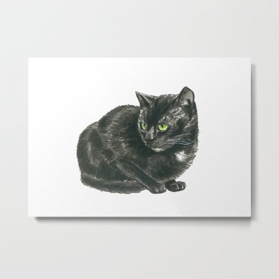 Black cat Metal Print