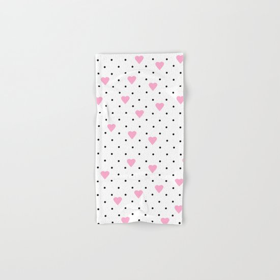 Pin Point Hearts Pink Hand & Bath Towel