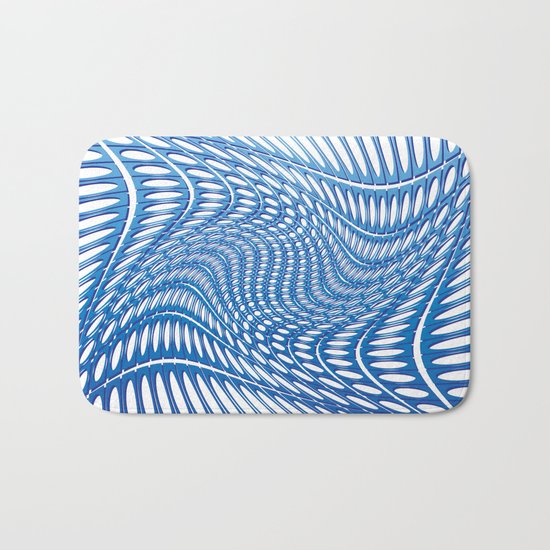 Optical Illusion in blue Bath Mat