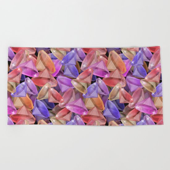 Placer precious stones gems . Beach Towel