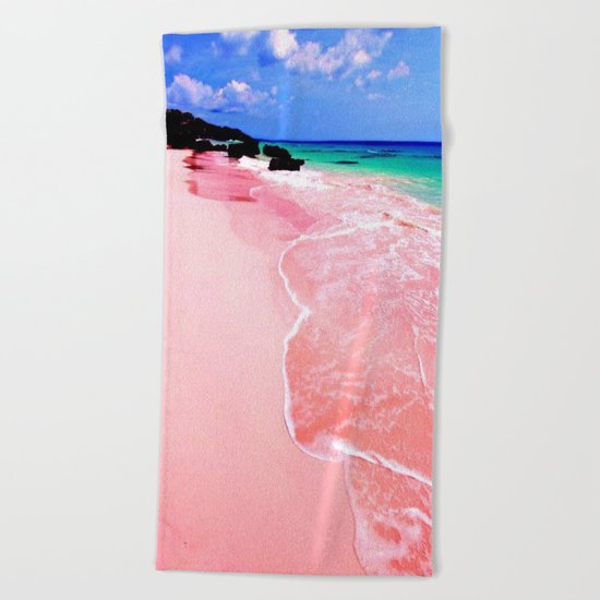 Elafonissi Chania Pink and Turquoise Sea Beach Towel