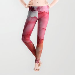 Abstract Autumn Sunset with an Orange and Red Sky  Leggings