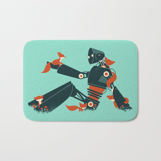 Foxes & The Robot Bath Mat