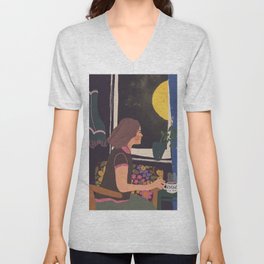 Full moon tea V Neck T Shirt