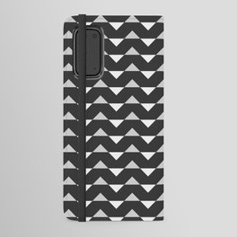 Charcoal Black And Grey Chevron Zigzag Pattern Geometric Abstract Android Wallet Case