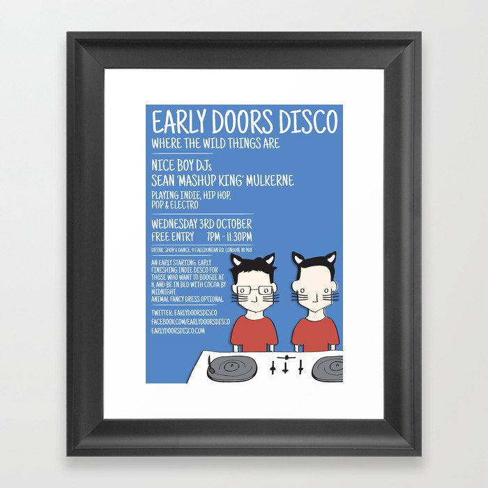 Original Early Doors Disco Poster Framed Art Print