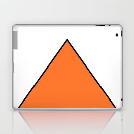 Orange Pyramid or Triangle on White Background Laptop Skin
