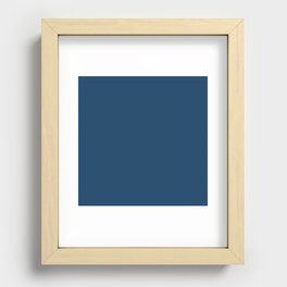 Dark Denim Blue Recessed Framed Print