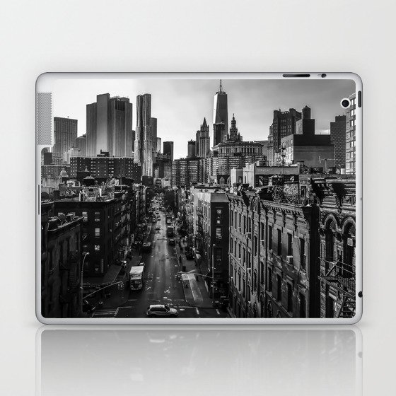 New York City Manhattan skyline black and white Laptop & iPad Skin