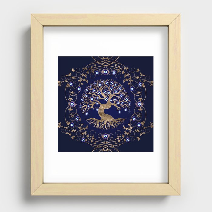 Tree of Life Evil Eye Ornament Recessed Framed Print